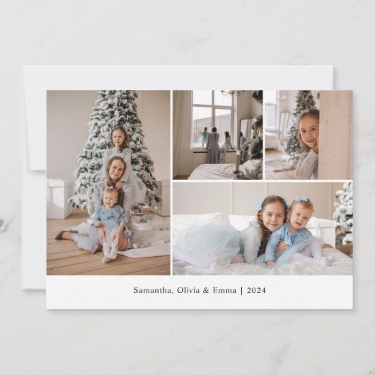 Joy Scriptフォトコラージクリスマス シーズンカード (裏面)