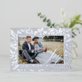 Joy Script装飾フローラ&葉フォトフレーム 箔シーズンカード (立ち正面)