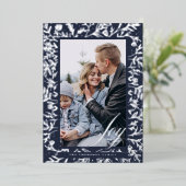 Joy Script装飾フローラ&葉フォトフレーム 箔シーズンカード (立ち正面)