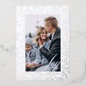 Joy Script装飾フローラ&葉フォトフレーム 箔シーズンカード (正面)