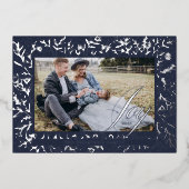 Joy Script装飾フローラ&葉フォトフレーム 箔シーズンカード (正面)