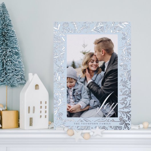 Joy Script装飾フローラ&葉フォトフレーム 箔シーズンカード