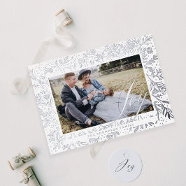 Joy Script装飾フローラ&葉フォトフレーム 箔シーズンカード
