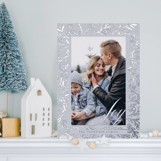 Joy Script装飾フローラ&葉フォトフレーム 箔シーズンカード