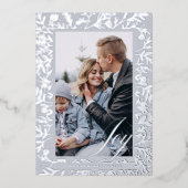 Joy Script装飾フローラ&葉フォトフレーム 箔シーズンカード (正面)