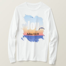Joy Scripture Glowing Sunset Over Water Tシャツ