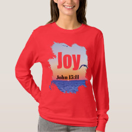 Joy Scripture Glowing Sunset Over Water Tシャツ