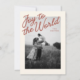 Joy Simple Christian Classic Red Christmas Photo シーズンカード