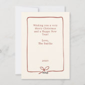 Joy Simple Christian Classic Red Christmas Photo シーズンカード (裏面)