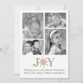 Joy Snowflake Christmasフォトカードフォト数々のー シーズンカード (正面)