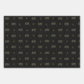 Joy & Sparkle - 3パックインブラックラッピング紙Sh ラッピングペーパーシート (正面)