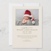 Joy To Our World Cream Multi Photo Birth  案内状 (裏面)