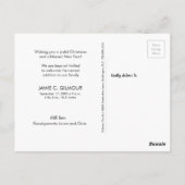 Joy to the Worldのベビー初めてのクリスマス写真 ポストカード (裏面)