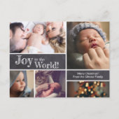 Joy to the Worldのベビー初めてのクリスマス写真 ポストカード (正面)