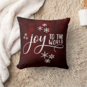 Joy to the Worldタイポグラフィと雪の結晶 クッション (ブランケット)