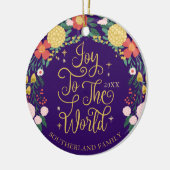 Joy To The Worldフローラガーデンエレガントフォトフレーム セラミックオーナメント (左)