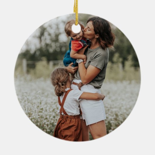 Joy To The Worldフローラガーデンエレガントフォトフレーム セラミックオーナメント (裏面)