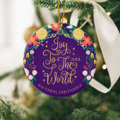Joy To The Worldフローラガーデンエレガントフォトフレーム セラミックオーナメント