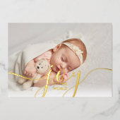 Joy to the Worldベビー4写真金ゴールド 箔シーズンカード (正面)