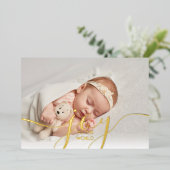 Joy to the Worldベビー4写真金ゴールド 箔シーズンカード (立ち正面)