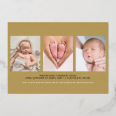 Joy to the Worldベビー4写真金ゴールド 箔シーズンカード (裏面)