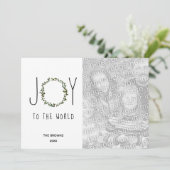 Joy To The Worldリース写真クリスマス シーズンカード (スタンド正面)