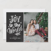 Joy To The WorldレタリングChalkboard写真 シーズンカード (正面)