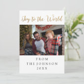 Joy To The World写真ホワイトホリデースクリプトグリーン シーズンカード (スタンド正面)