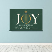  JOY TO THE WORLD | キリスト教のクリスマス キャンバスプリント (インサイチュ (ウッドフロア))