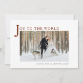 Joy to the World シンプル Holiday Photo シーズンカード (正面)