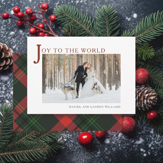 Joy to the World シンプル Holiday Photo シーズンカード