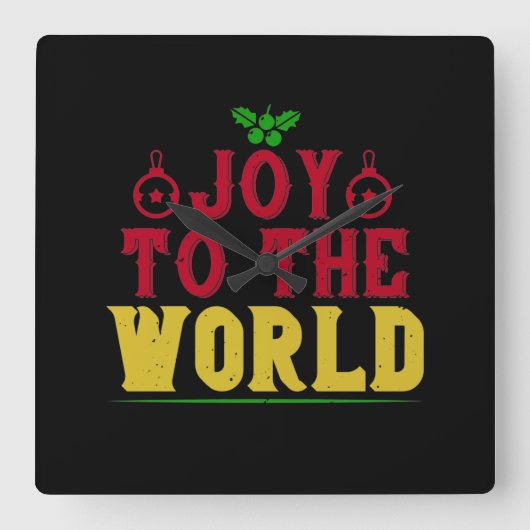 Joy To The World スクエア壁時計 (正面)