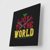 Joy To The World スクエア壁時計 (傾斜)