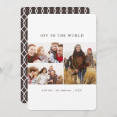 Joy to the World モダン Holiday Photo Card シーズンカード (正面/裏面)