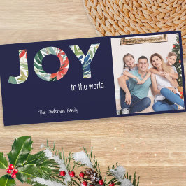 Joy To The World 1枚の写真 モダン クリスマスカード