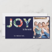 Joy To The World 1枚の写真 モダン クリスマスカード (正面)