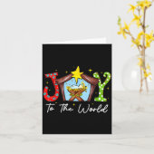 Joy To The World Baby Jesus Christmas Nativity Sce カード (黄色い花)