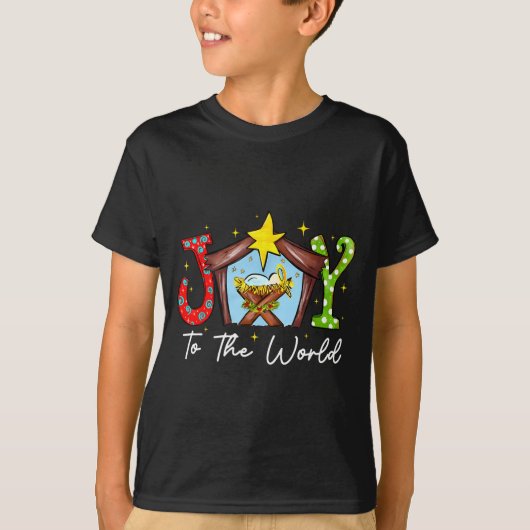 Joy To The World Baby Jesus Christmas Nativity Sce Tシャツ (正面)