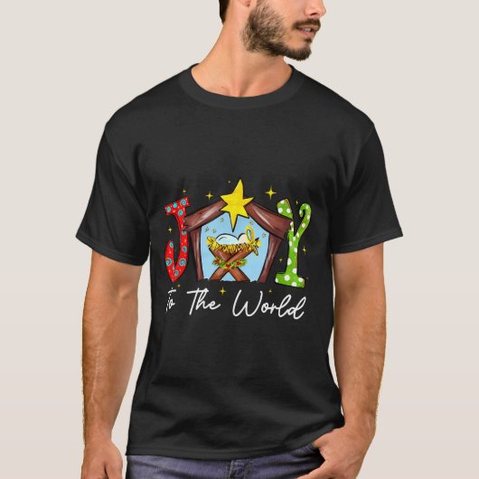 Joy To The World Baby Jesus Christmas Nativity Sce Tシャツ (正面)