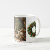 Joy to the World Barnyard Animals Wreath Mug コーヒーマグカップ (正面右)