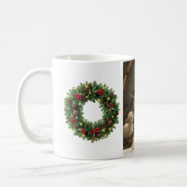 Joy to the World Barnyard Animals Wreath Mug コーヒーマグカップ