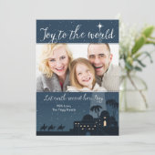 Joy to the World Bethlehemクリスマスフォトカード シーズンカード (スタンド正面)