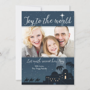 Joy to the World Bethlehemクリスマスフォトカード シーズンカード