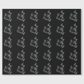 Joy to the World Black Gift Wrapping Paper  ラッピングペーパー (フラット)