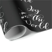 Joy to the World Black Gift Wrapping Paper  ラッピングペーパー (ロールコーナー)