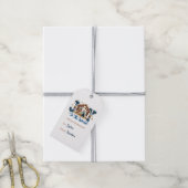Joy to the World Blue Nativity Scene Personalized ギフトタグ (より糸付き)