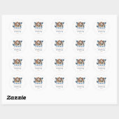 Joy to the World Blue Nativity Scene Personalized ラウンドシール (シート)