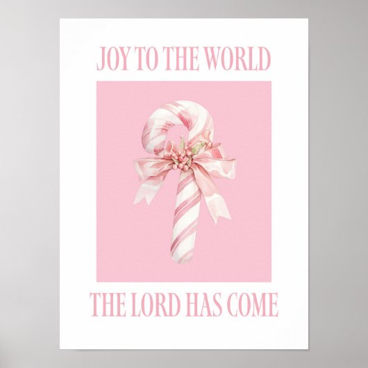 Joy to the World Candy Cane Christmas Poster ポスター (正面)