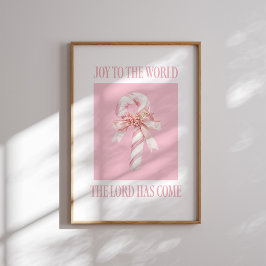 Joy to the World Candy Cane Christmas Poster ポスター