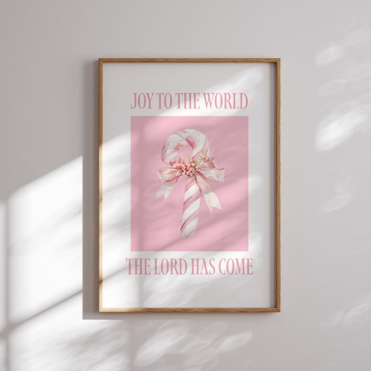 Joy to the World Candy Cane Christmas Poster ポスター